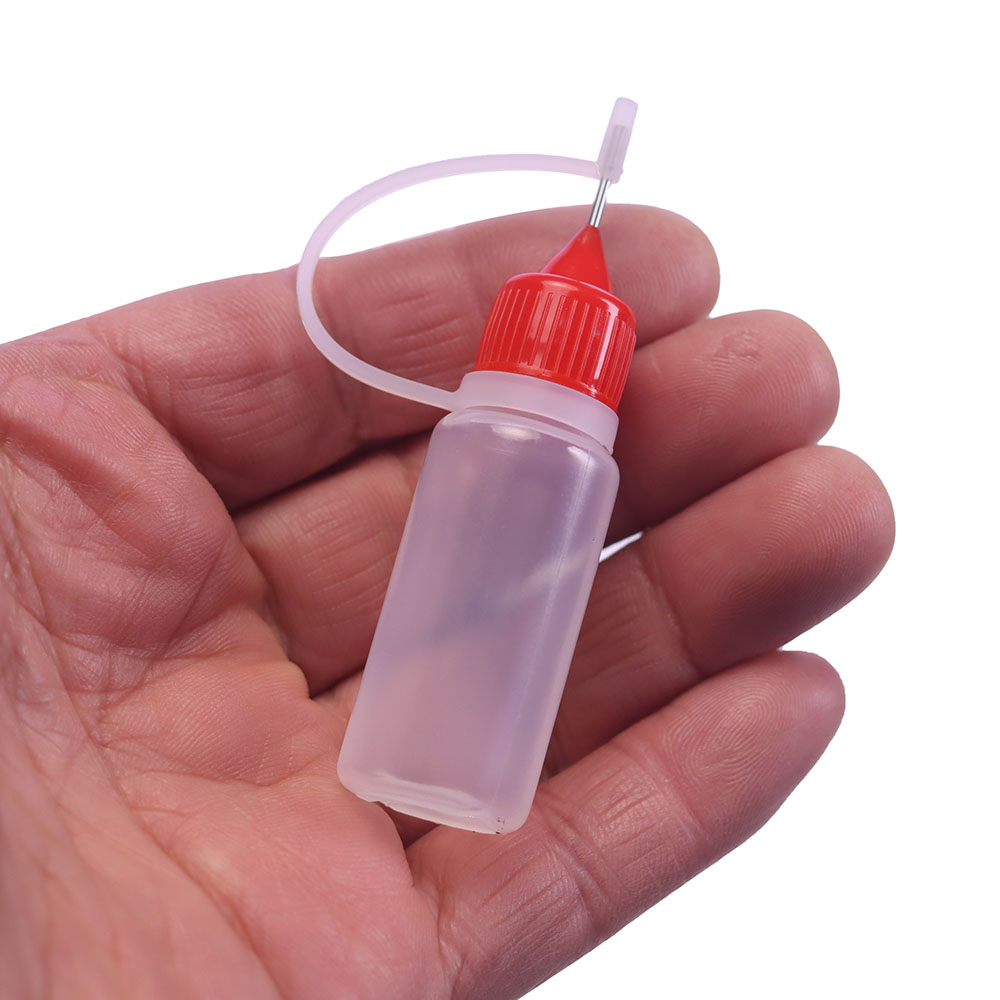 5 Pack 15ml Plastic Pet Dropper Bottle Squeezable Bottle Needle Tip With 2 Mini Funnel for Oil Glue Painting
