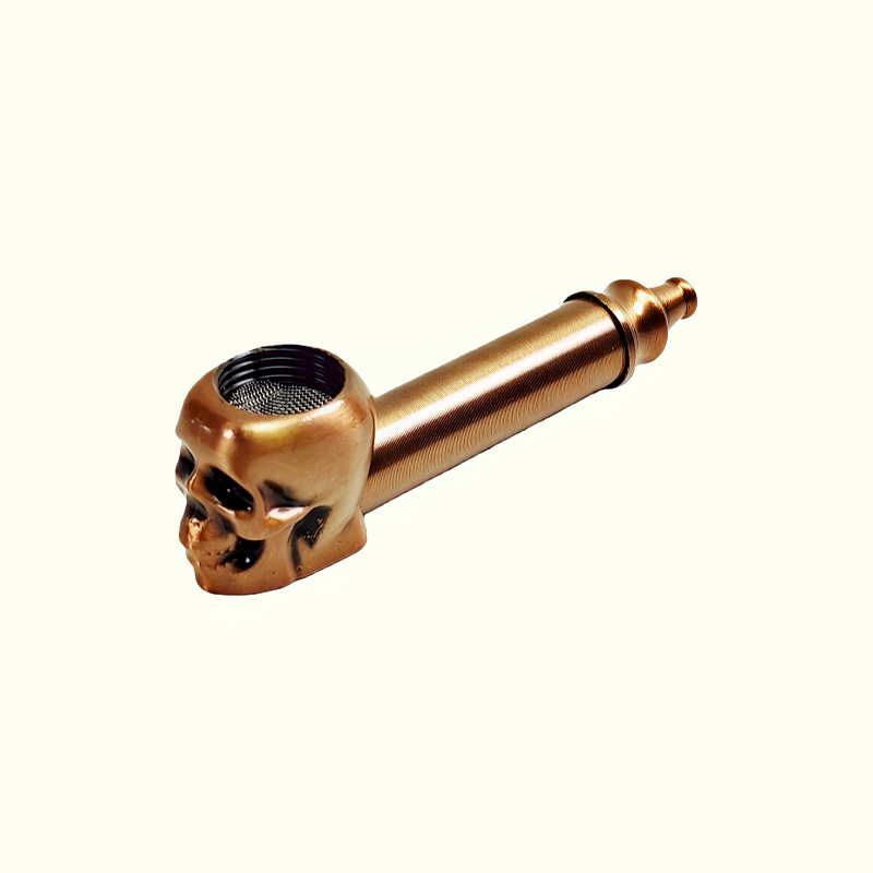 Bronze Skull Ginrder Crusher Kit With Skull Tobacco Pipe Skull Extiguisher Bundle Deal Package Deal For Cannabis