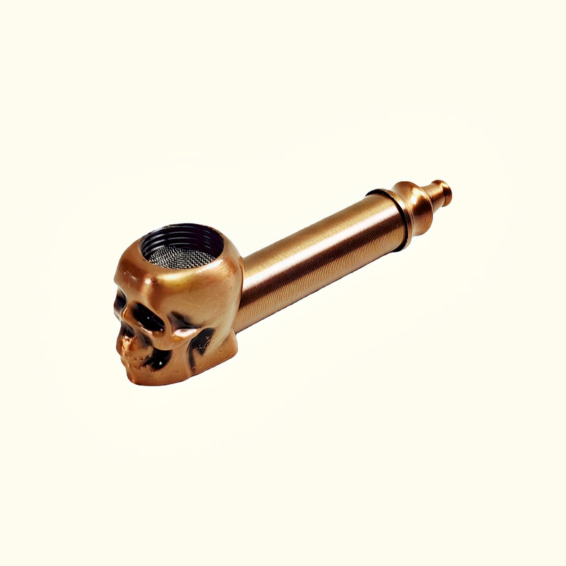 Bronze Skull Ginrder Crusher Kit With Skull Tobacco Pipe Skull Extiguisher Bundle Deal Package Deal For Cannabis