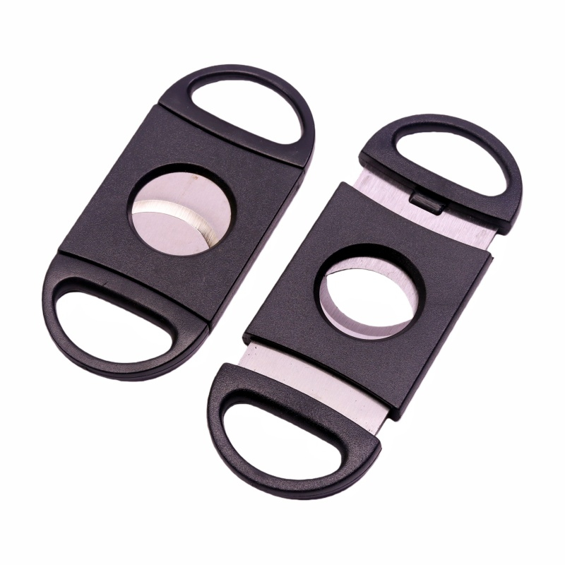 Durable Premium Stainless Steel Plastic Cigar Cutter Portable Blade Sharp Plastic Cigar Cutter Cheap Plastic Cigar Cutter