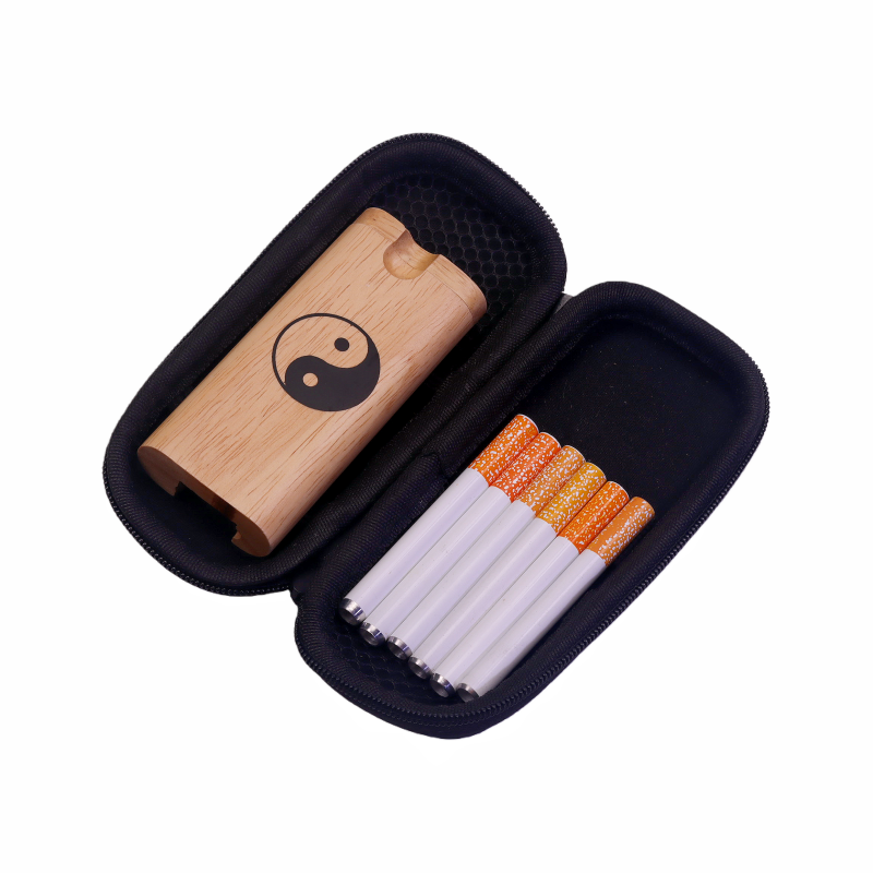 Pattern Cannabis Wooden Dugout One Hitter Smoking Pipe Kit Rosewood Weed Dugout One Hitter Box Bat Smoking Pipe Kit