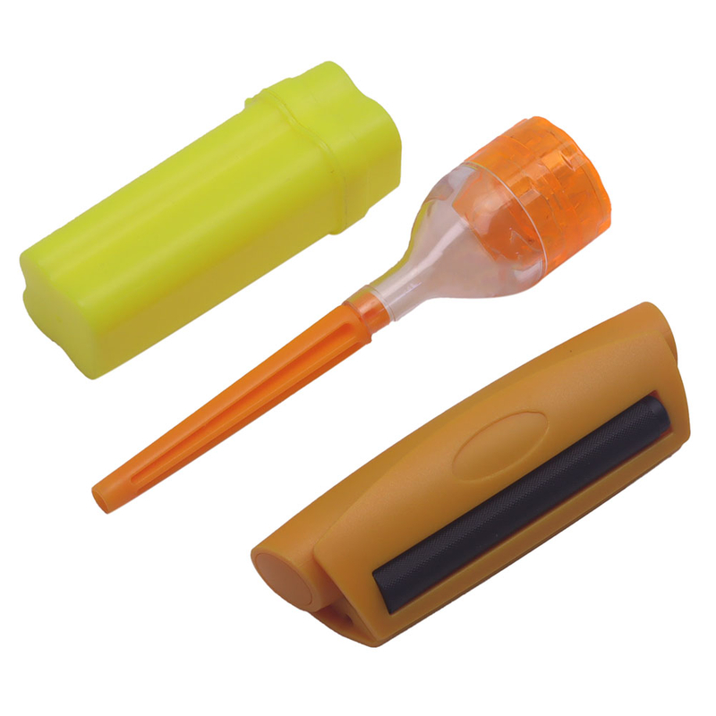 110MM Manual Tobacco Roller Maker Plastic Funnel 2 in 1 Grinder Herb Storage Stash Travel Smoking Case