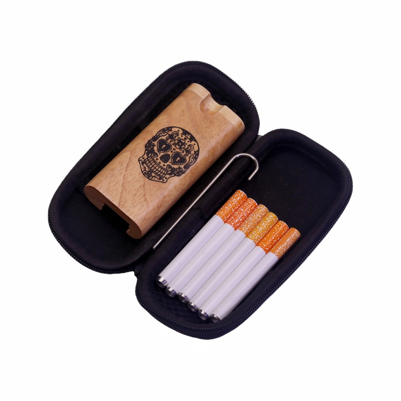 Pattern Weed Wooden Dugout One Hitter Smoking Pipe Kit Rosewood Pot Dugout One Hitter Box Bat Smoking Pipe Kit