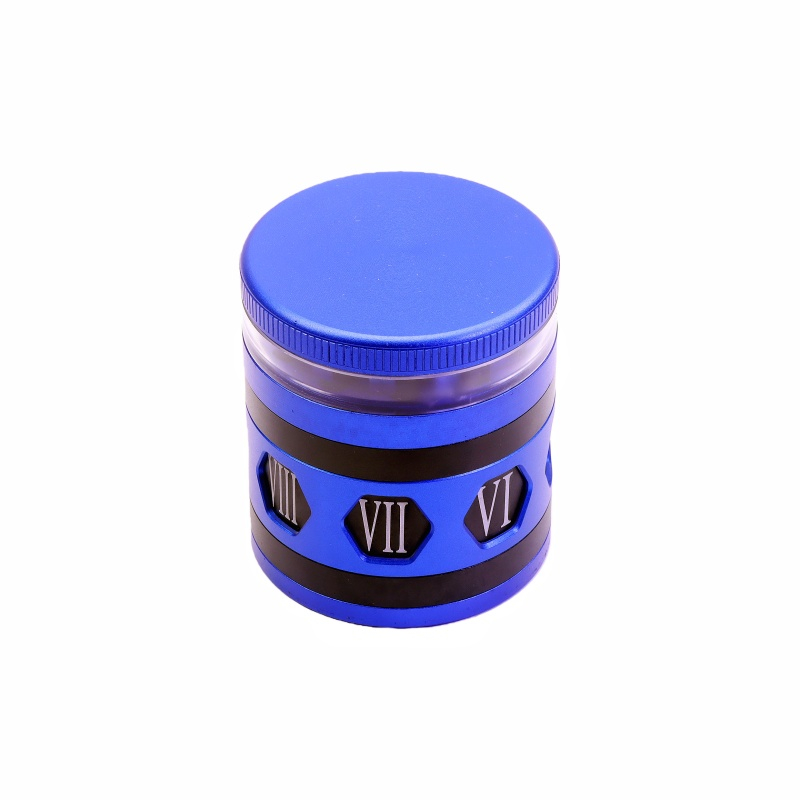 See Through 4 Parts 2.5" Aluminum Ajustable-Center Grinder With Interchangeable Arabic Capital Letters Rotate The Adjustable Center Ring Weed Grinder