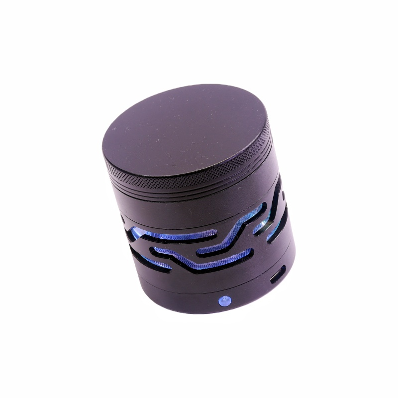 Color-Changing LED Wave Ring Herb Grinder 7 Colors Flashing Tobacco Grinder With Adjustable Light Modes Flashing Led Lights Weed Grinder Variable LED Lights Tobacco Grinder Spice Mill