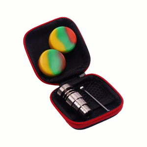 5 Pack Universal Titanium Nail Kit for Smoking Wax Dabber Tool Gr2 Universal Nail 4 in 1 Titanium Nail 14 19 Female Male Ti Alloy Nail Dabber Tool Kit Silicone 10ml Jar Kit