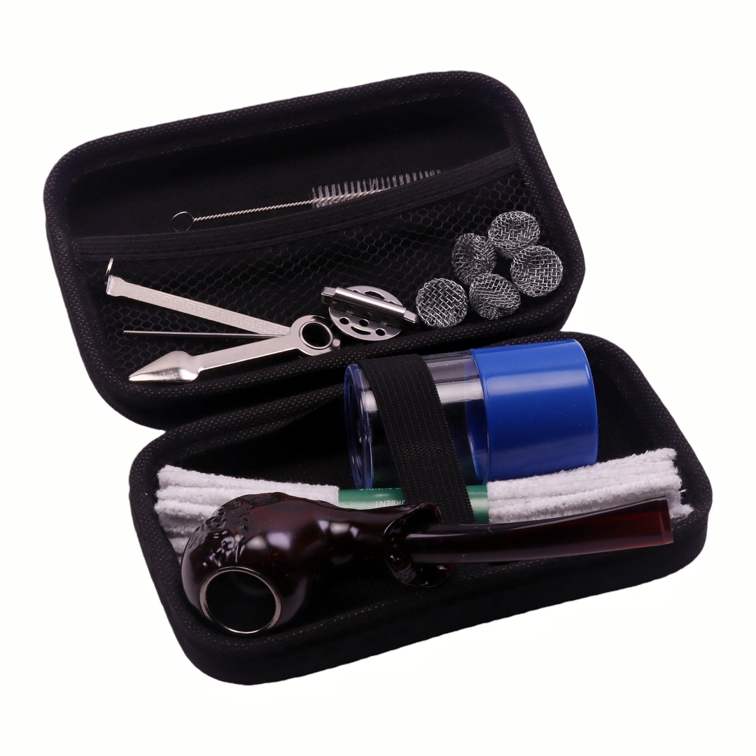 Premium 12 Pack Resin Pipe Set Pipe with Windshield And Filter Ball 3-in-1 Cleaner Brush Pipe Tool Kit
