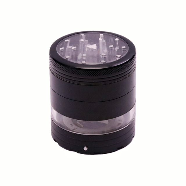 5 Piece See-through Chamber Diamond-Sharp Teeth Aluminum Alloy Portable Easy-Clean Design Herb Grinder With Multi-Mode Changing LED for Smoking