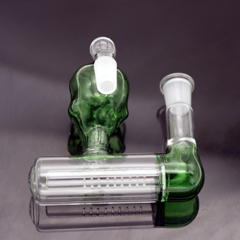 14mm Joint Skull Shape Borosilicate Glass Ash Catcher Filter 14mm Water Pipe Filter Attachment