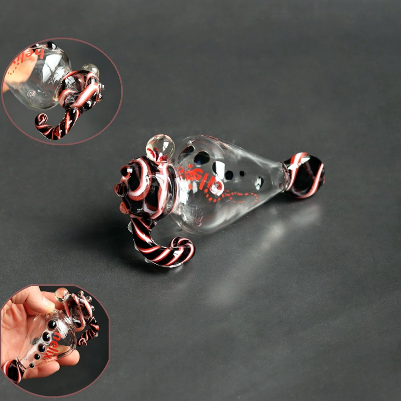 Spiral Helix Glass Pipe Cooling Smoke Helix Glass Pipe Twist Design Glass Helix Pipe Glass Helix Pipe with Smooth Airflow