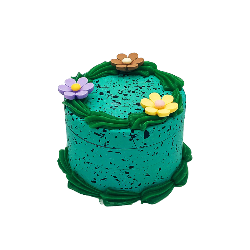 4 Parts Colorful Cake Shaped Zinc Alloy Weed Grinders