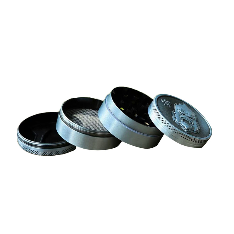 2.0 Inches 4 Parts Solid Top Gorilla Rolling Stars Zinc Alloy Herb Handmuller
