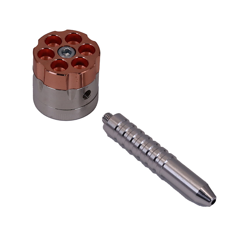 Six Shooter Metal Pipe With Herb Grinder