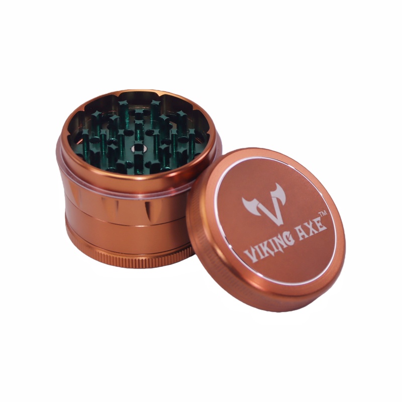 4 Pieces Cone Shaped Convex Top Cap CNC Aluminum Herb Grinder With Pollen Catcher