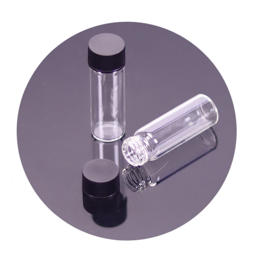 3/6/8 Pack 4ml Amber Small Liquid Sample Glass Vials with Screw Caps Dram Leak-Proof Vial Black Screw Cap with PE Liners for Lab Essential Oil Perfume Reagents