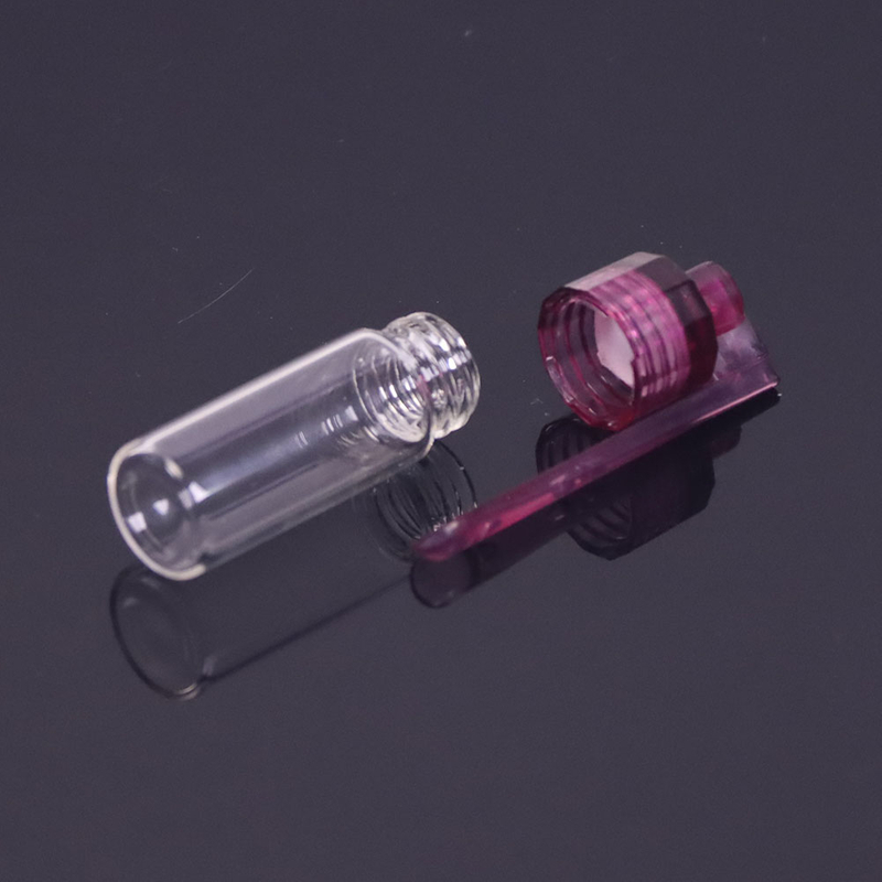 5 Pack Travel Spice Containers with Spoon Mini Bottle Spice Dispenser Glass Vial with Spoon Top Camping Outdoor Glass Set