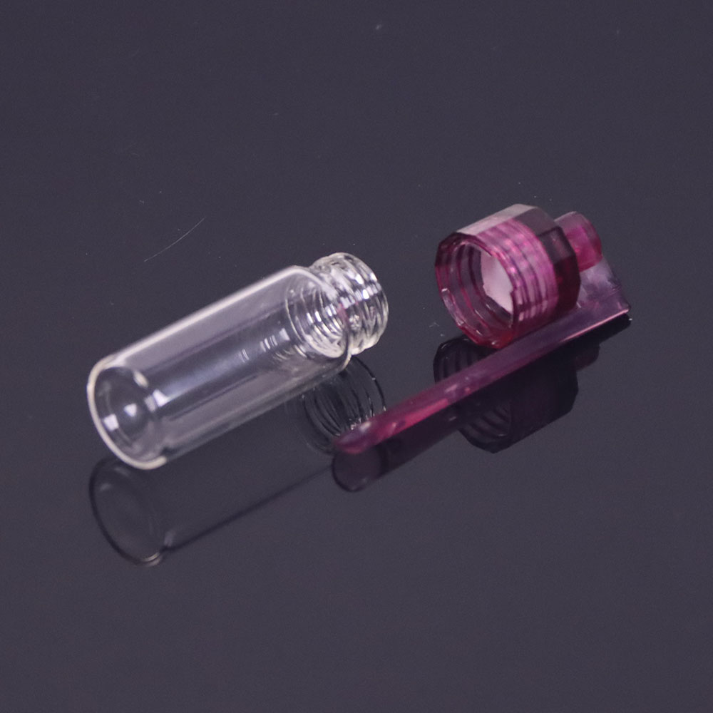 5 Pack Travel Spice Containers with Spoon Mini Bottle Spice Dispenser Glass Vial with Spoon Top Camping Outdoor Glass Set