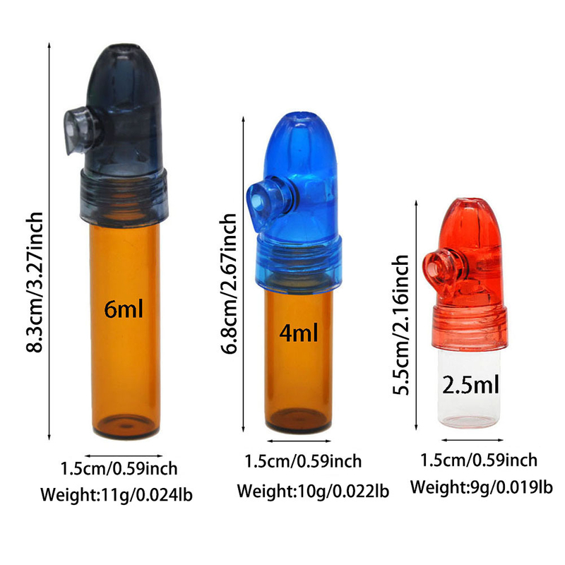 5 Pack Mini Portable Glass Bottle Pill Case for Travel With Bullet Head Shaped Bottle Dispenser Spice Organizer Spice Case Spice Box
