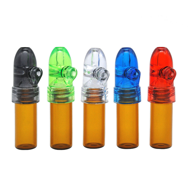 5 Pack Mini Portable Glass Bottle Pill Case for Travel With Bullet Head Shaped Bottle Dispenser Spice Organizer Spice Case Spice Box