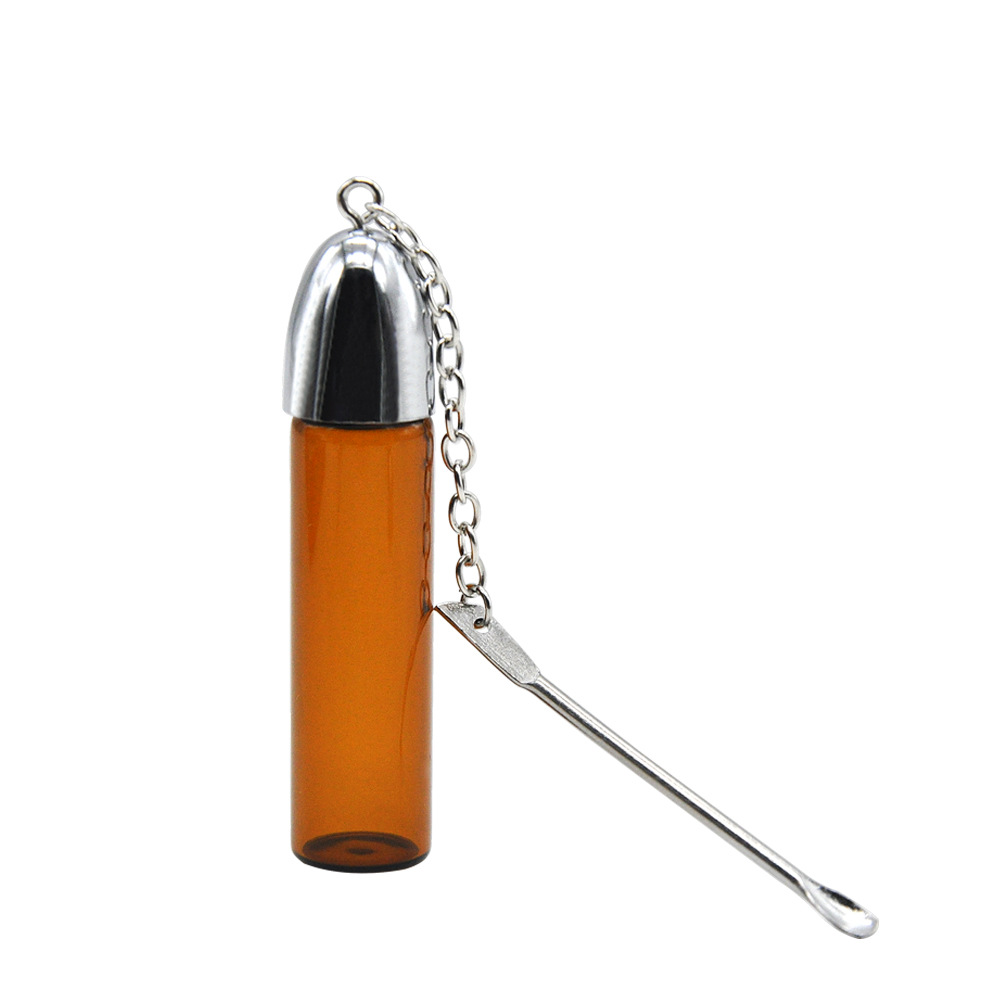 5 Pack Travel Spice Containers with Metal Spoon for Travel Glass Medication Pill Box with Spoon Waterproof Travel Pill Boxes Mini Glass Storage Jar With Spoom