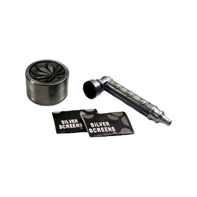2" Ginrder Kit With Tobacco Pipe 2 Pack Brass Pipe Screen Fro Marijuana Weed Grinder Kit Grinder Pipe Bundle Grinder Pipe Pack Package