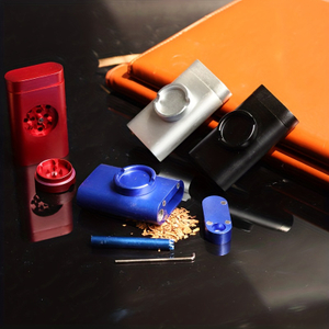 4 in 1 CNC Aluminum Herb Grinder Dugout One-hitter Set With Poker for Smoking Aluminum One Hitter Dugout Set For Smoking Weed