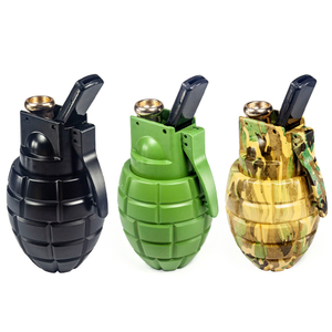 2 in1 Multi Function Grenade Shaped Metal Herb Grinder With Tobacco Pipe