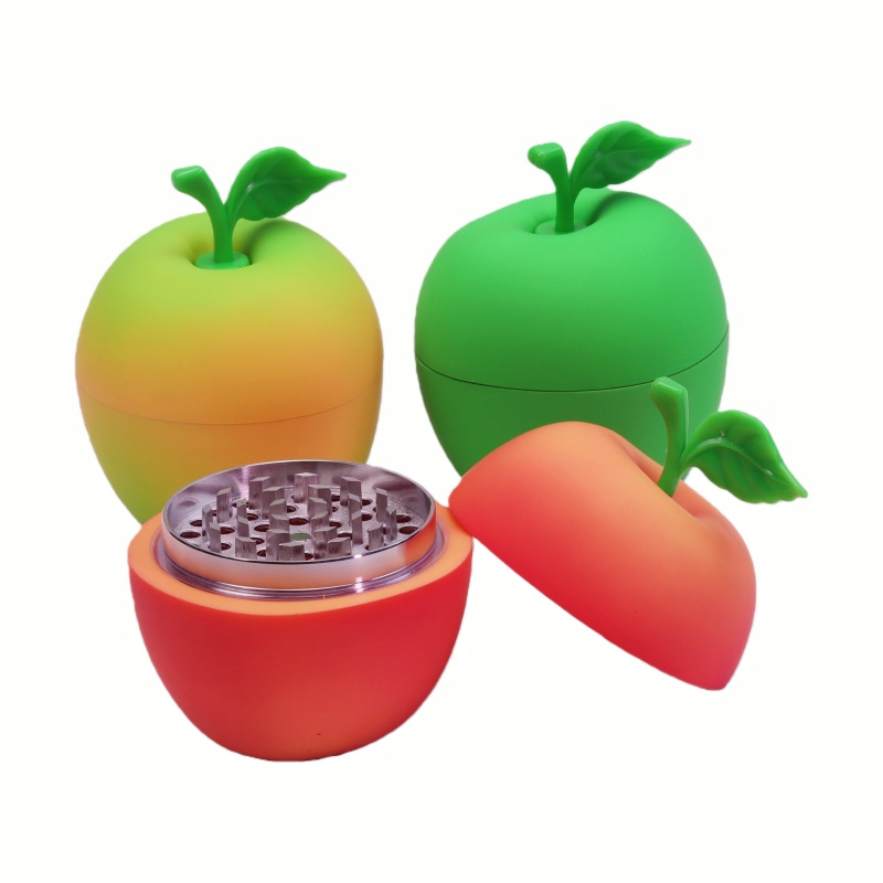 4 Pieces Colorful Apple-Shaped Metal Herb Grinder With Portable Seive Fruit-shaped Herb Grinder Herb Lover Gift Portable Apple Herb Grinder for Weed
