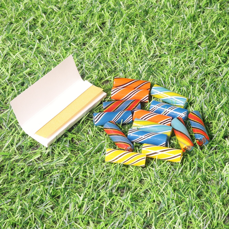 8 pcs 12mm 7 Holes Clear Glass Vortex Tips With Rolling Paper And Tin Box Kit Glass Vortex Tips Kit Glass Vortex Tips Bundles