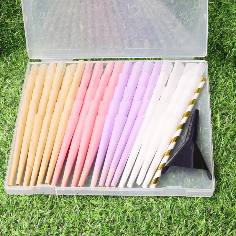 110MM Slow Burning Easy to Fill Natural Unbleached Paper Portable Pre-Rolled Cones Kit Pre-Rolled Cones (90 Count) 90-Piece Pre-Rolled Cigarette Cones Conical Rolling Paper Tubes