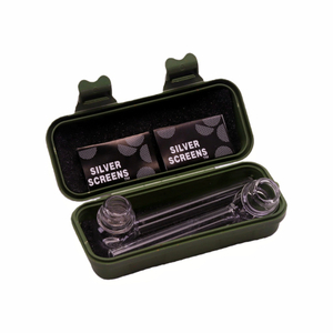 Premium Borosilicate Glass Pipe Dual-Use with Metal Mesh Screens Portable Clear Glass Pipe for Oil & Dry Herb Smoking Heat-Resistant Dual-Function Glass Pipe + Shatterproof Case For Smoking