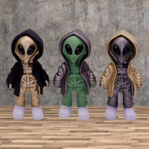 4 Parts Colorful Hooded Zip-up Alien-shaped Herb Grinder Humanoid Action Figure Alien Hoodie Weed Grinder Humanoid Alien Plush Toy Spice Mill limited Edition Character Plush Herb Crusher