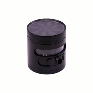 4 Parts 2.5 Inches Clear Top See Through Chamber Herb Grinder With Action Switch Dispenser Zinc Alloy Weed Grinder with Separator And Transparent Lid