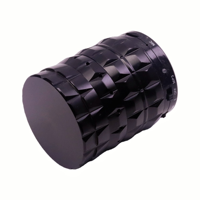 Innovative 5 Parts 2.6" Solid Top Aluminum Speaker Herb Grinder With Hidden Mesh Layer Sound Speaker Weed Grinder For Cannabis