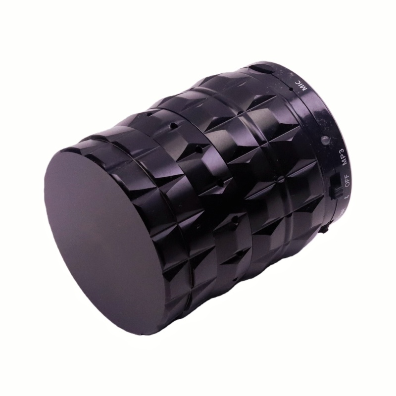 Innovative 5 Parts 2.6" Solid Top Aluminum Speaker Herb Grinder With Hidden Mesh Layer Sound Speaker Weed Grinder For Cannabis
