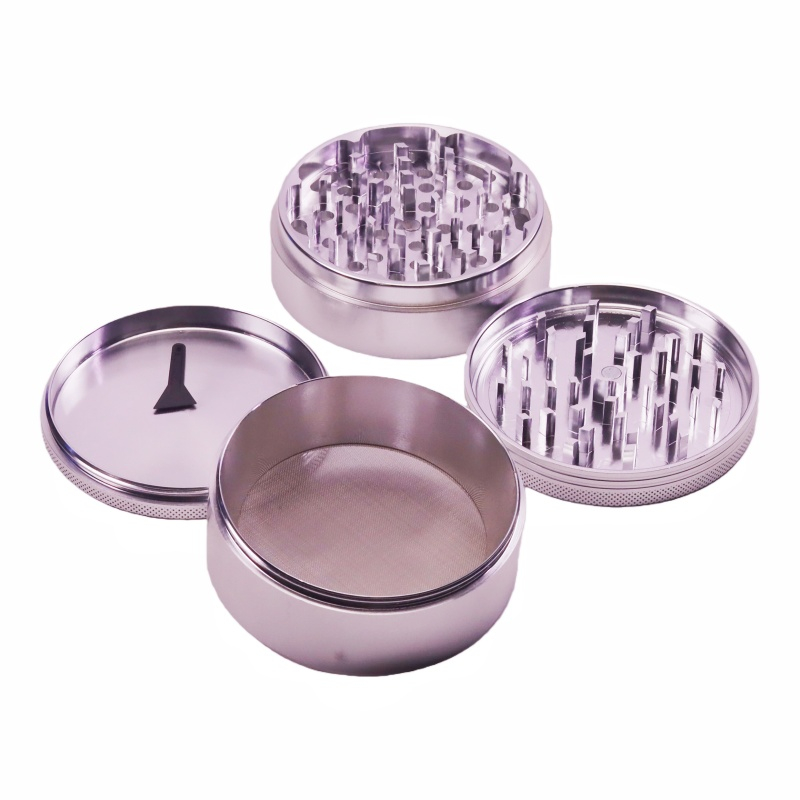 Durable Heavy Duty Solid Top Jumbo 4 Layer Sharp Teeth Aluminum Alloy Herb Grinder for Weed