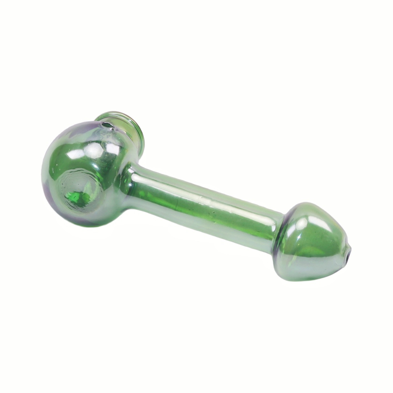 5.45 Inches Handmade Iridescent Portable Pocket Thick Borosilicate Glass Tobacco Pipe with Carb 