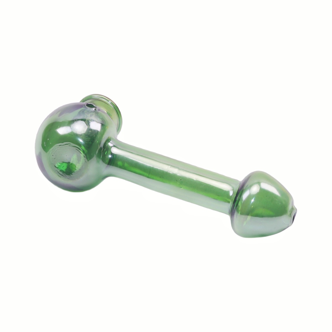 5.45 Inches Handmade Iridescent Portable Pocket Thick Borosilicate Glass Tobacco Pipe with Carb 