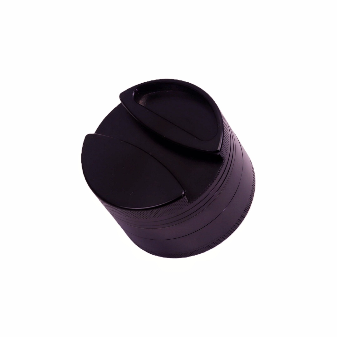 75mm 3 inches 4 parts Durable Hard Top Rolling Paper Holder Black Aluminum Alloy Jumbo Herb Grinder for Marijuana