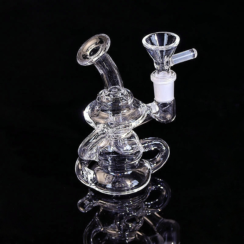 Mini Glass Recycle Dab Rig for Smoking Glass Recycle Water Pipe for Weed Mini Borosilicate Glass Dab Rig for Concentrates