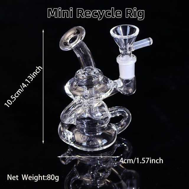 Mini Glass Recycle Dab Rig for Smoking Glass Recycle Water Pipe for Weed Mini Borosilicate Glass Dab Rig for Concentrates
