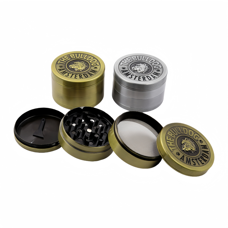 4 Parts Antique Copper The Bull Dog Amsterdam Zinc Herb Grinders