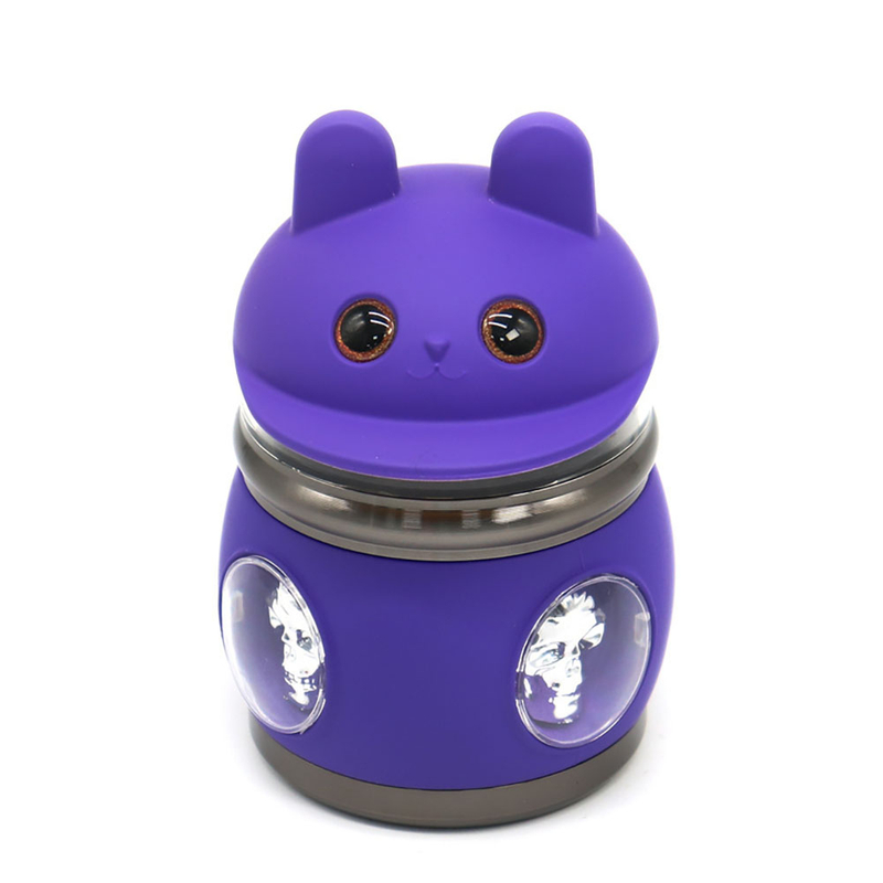 4 Parts Multi Colour Skull Rabbit Head Visual Teeth Herb Grinder With Chamber ; Skull Design Herb Grinder