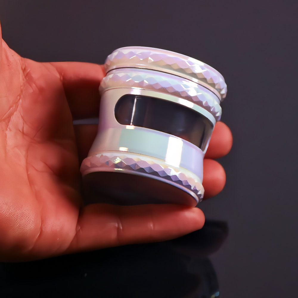 ​Metal Alloy 4 Layers Colour White With Window Portable for Smoking Tobacco Spice Grinder