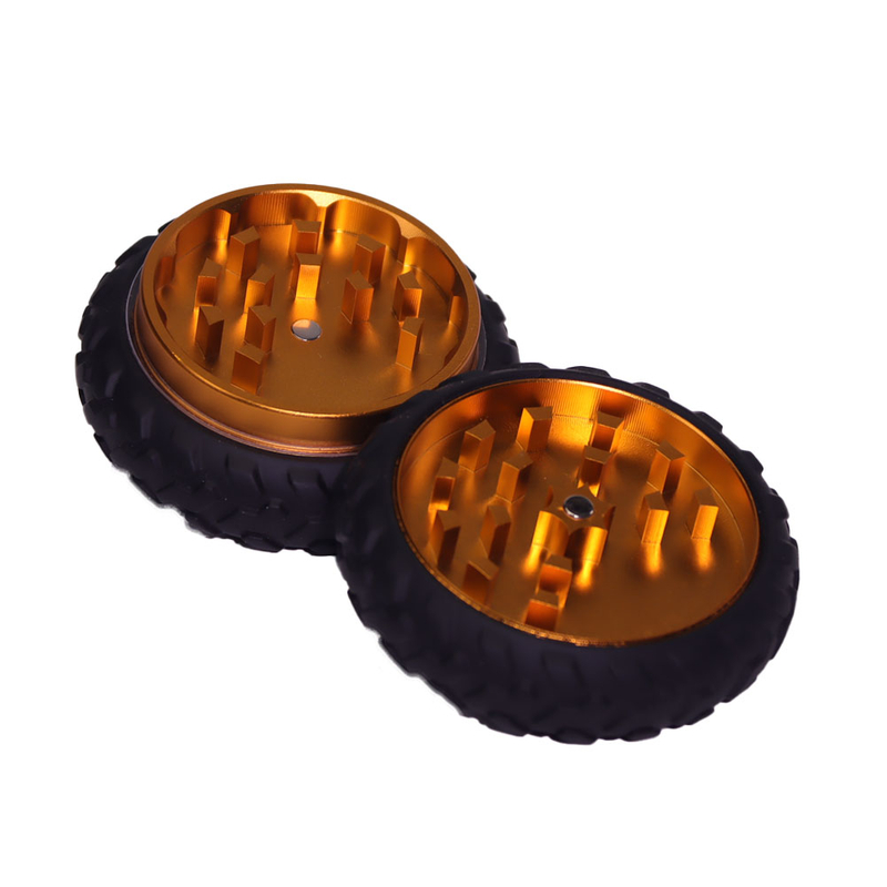 2 Parts Wheels Shaped Aluiminum Herb Grinders