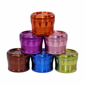 4 Pieces Cone Shaped Sunken Top Cap CNC Aluminum Herb Grinder With Pollen Catcher