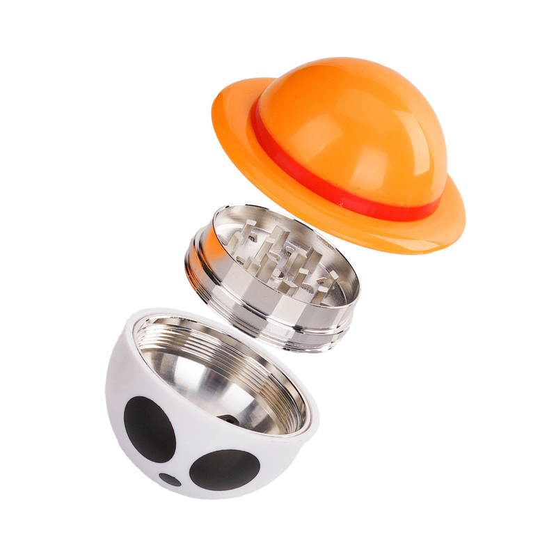 Creative Cartoon Design Grinder 3 Parts Tobacco Grinder Accessories Herb Metal Grinder with Plastic Cap