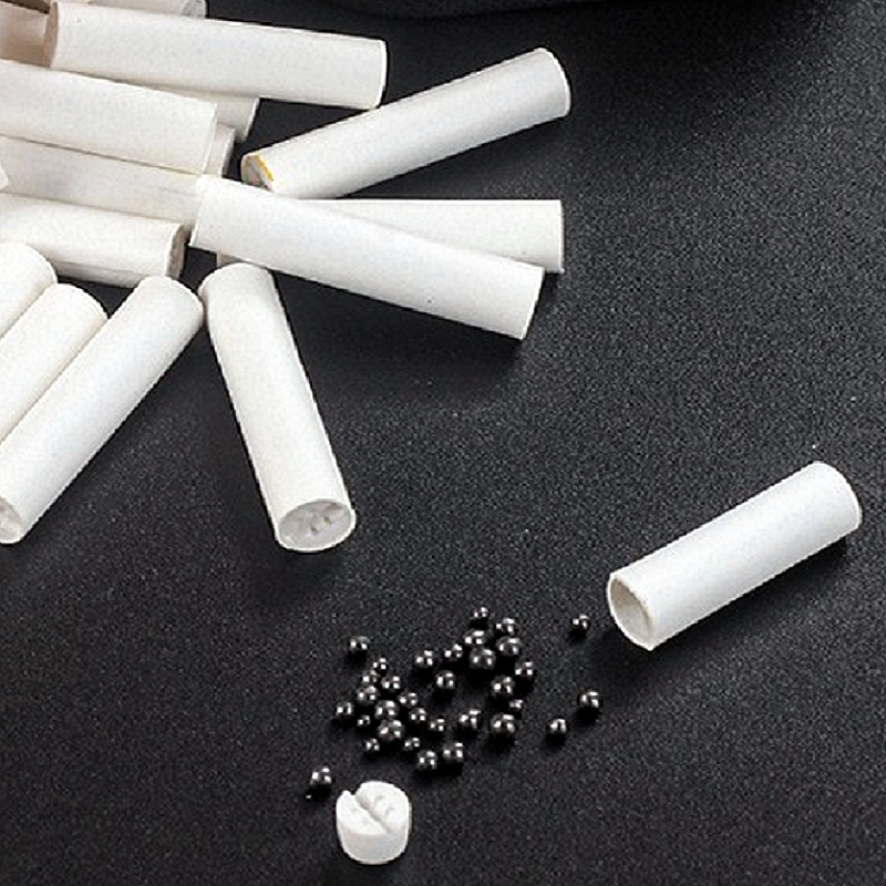 50pcs 80pcs 6MM Ceramic Activated Carbon Blank Paper Filter For Wooden Pipes In Tin Box