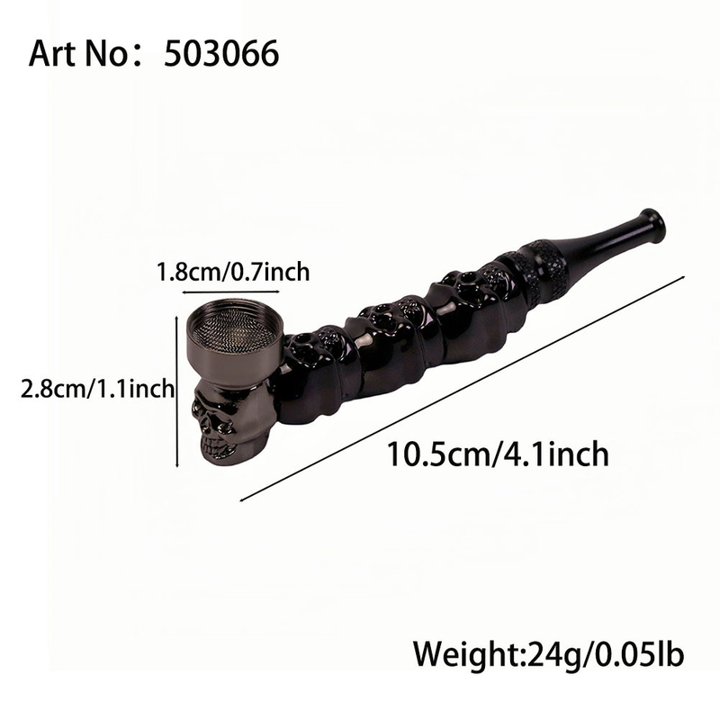 KT1006 Skull Design Metal Smoking Tobacco Pipe Smoking Accessories Kit 7 Pieces