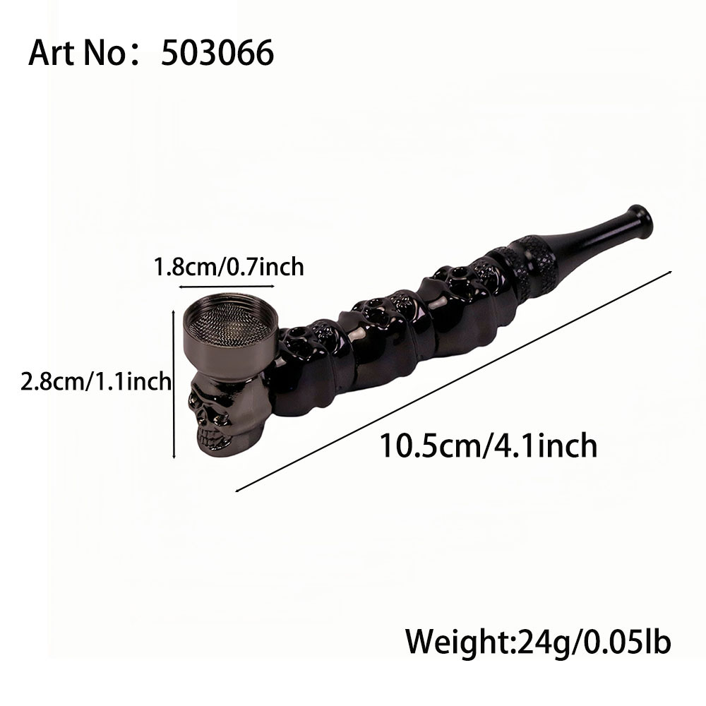 KT1006 Skull Design Metal Smoking Tobacco Pipe Smoking Accessories Kit 7 Pieces